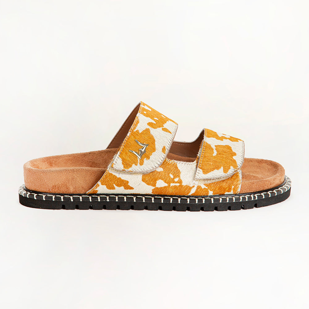 Deen Canyon Sandals - Brown And White Cowhide