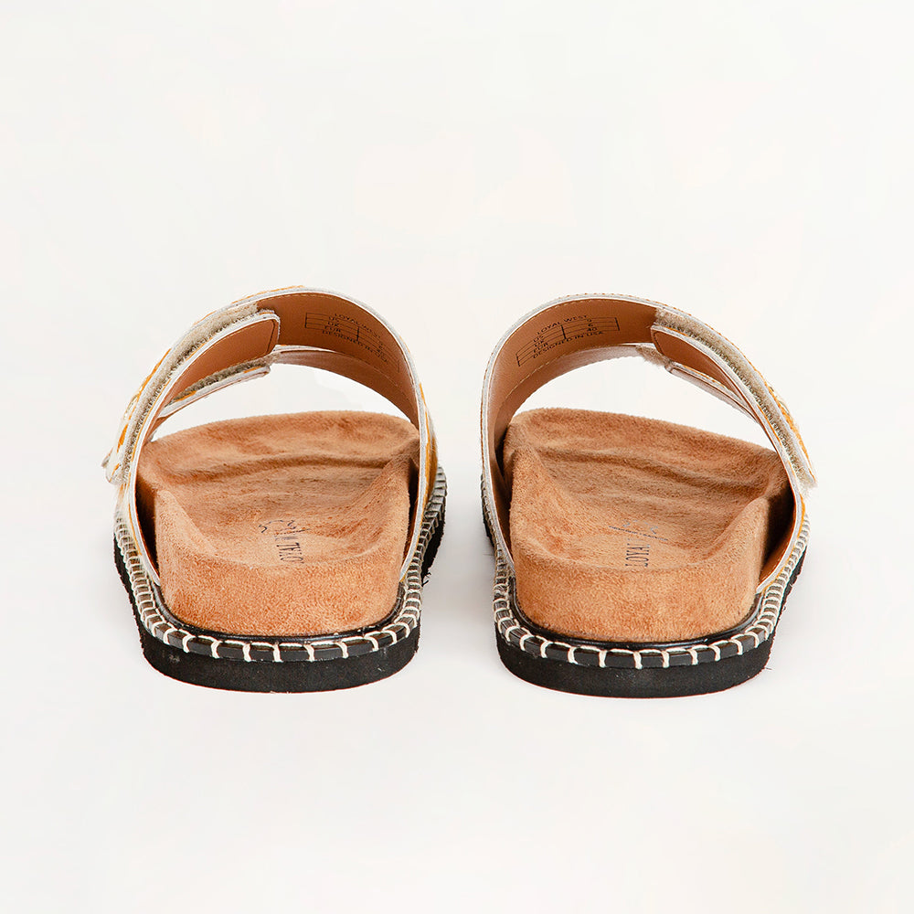Deen Canyon Sandals - Brown And White Cowhide