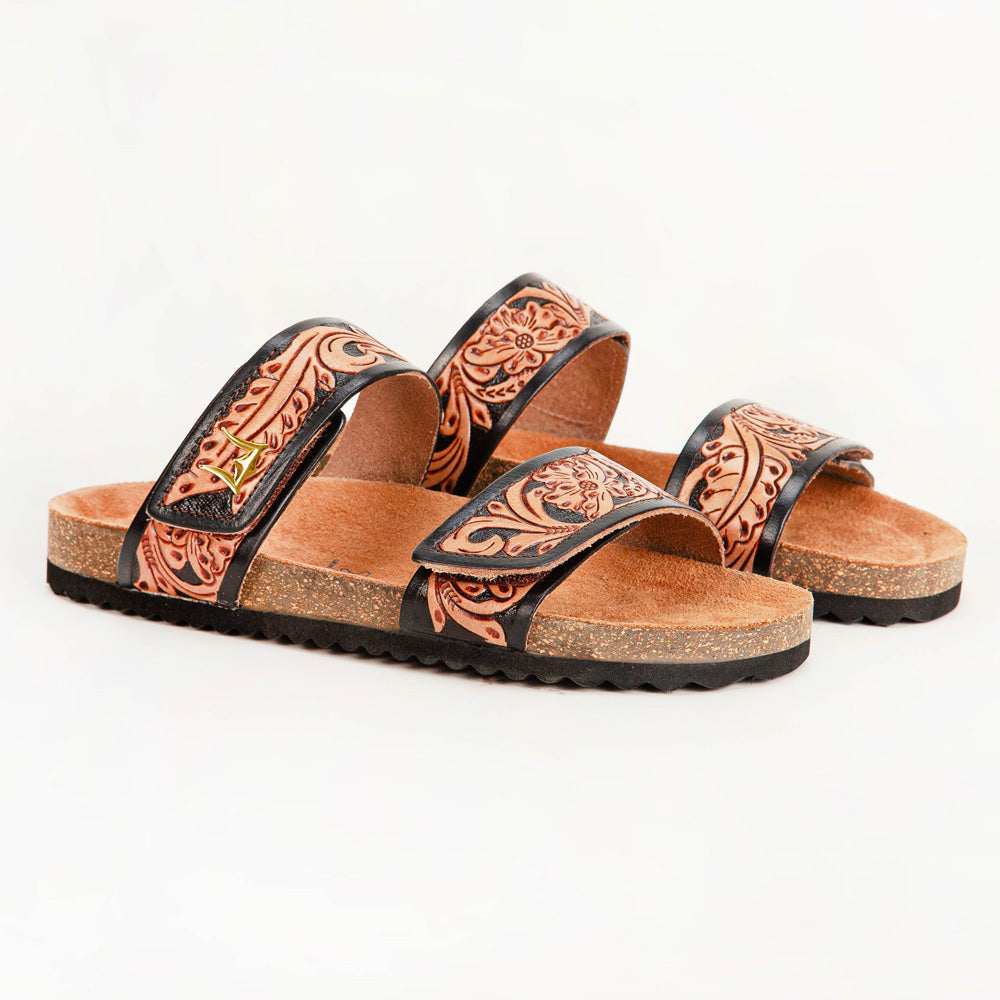 Deen Canyon Sandals - Handtooled Leather