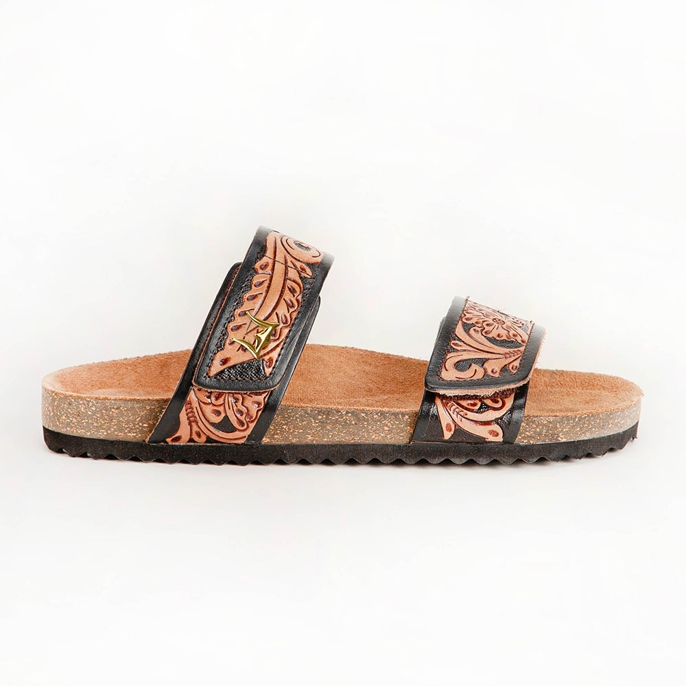Deen Canyon Sandals - Handtooled Leather
