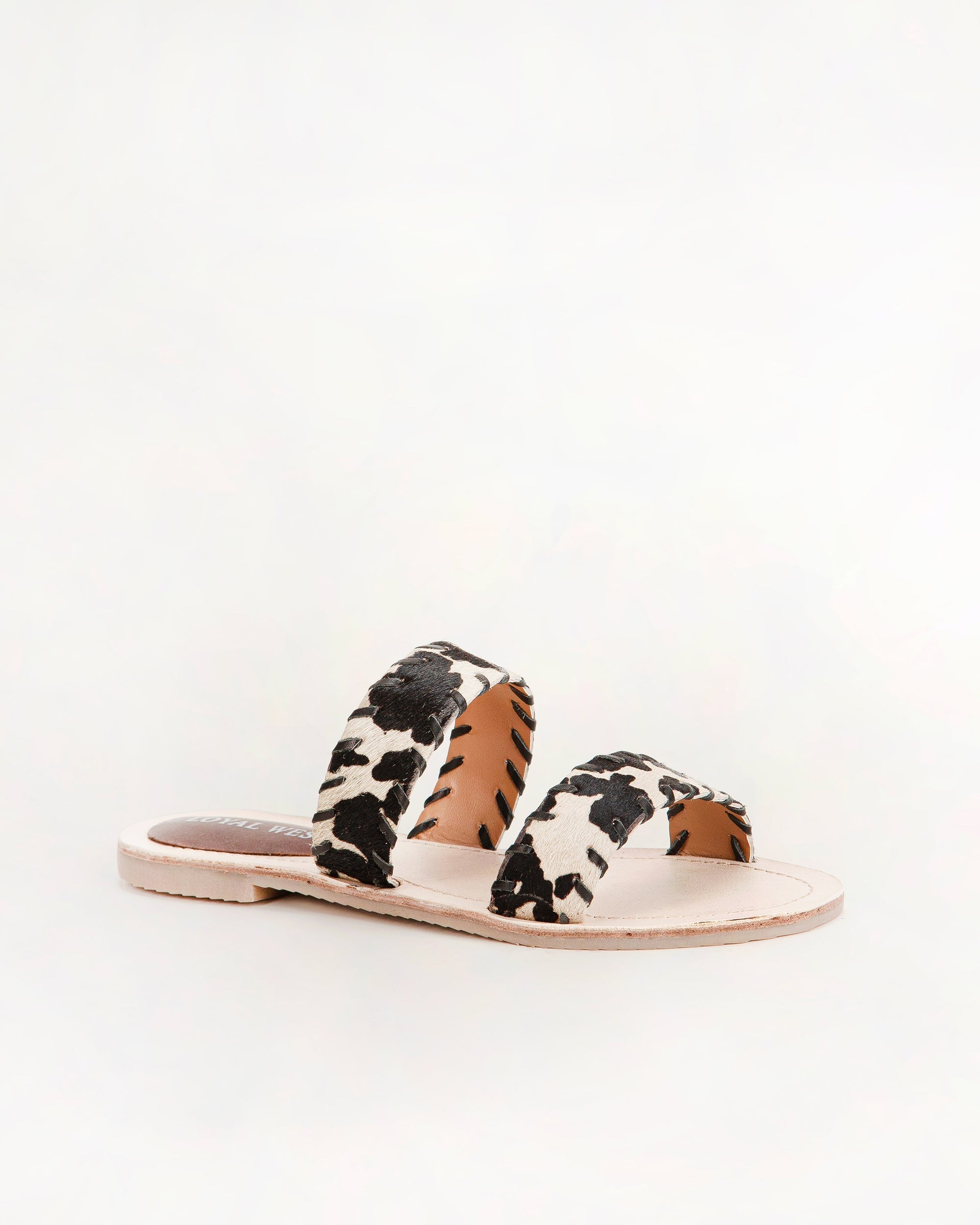 Mesa Wanderer Sandals - Black And White Cowhide