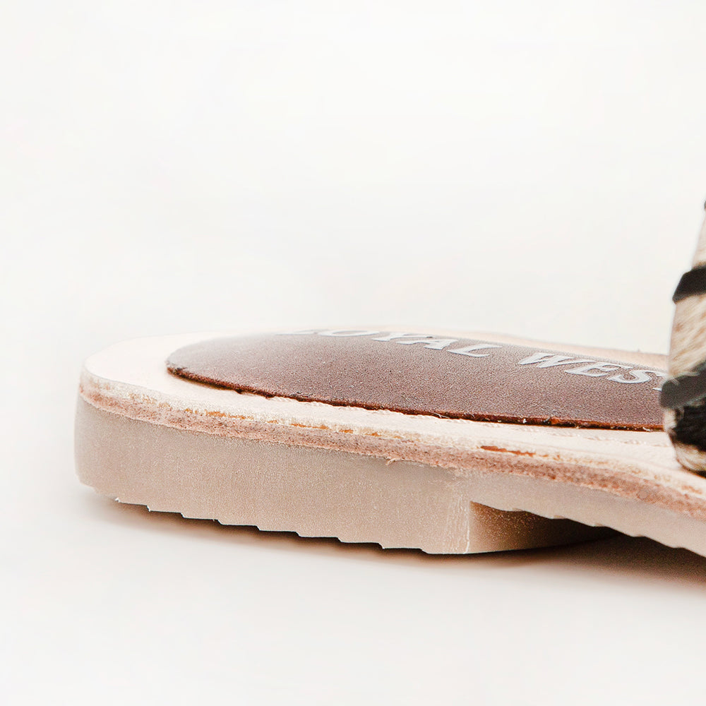 Mesa Wanderer Sandals - Black And White Cowhide