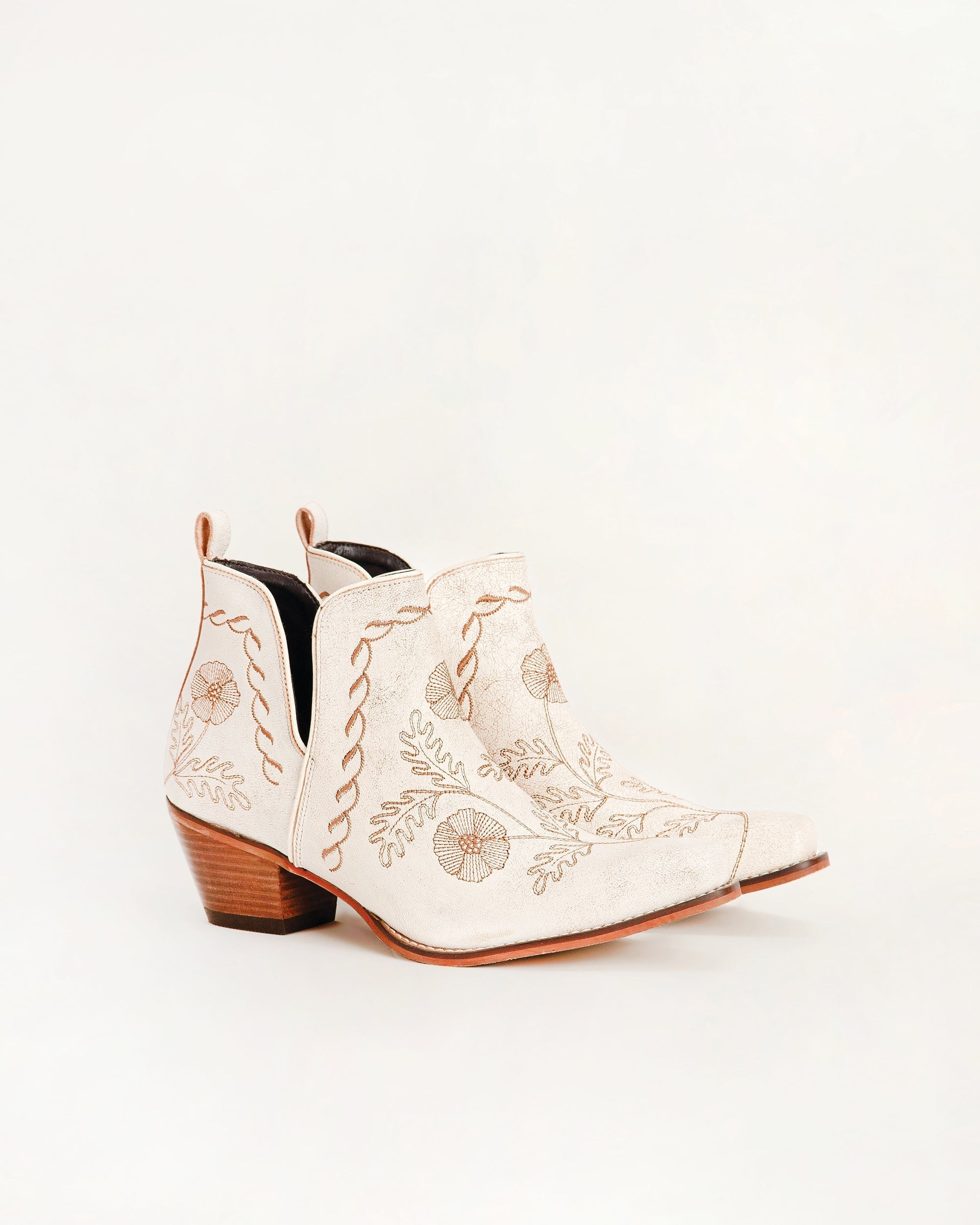South West Booties White Calfskin
