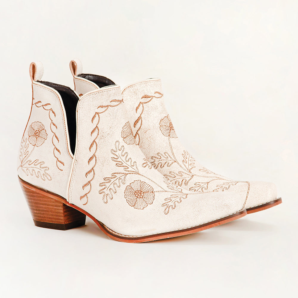 South West Booties White Calfskin