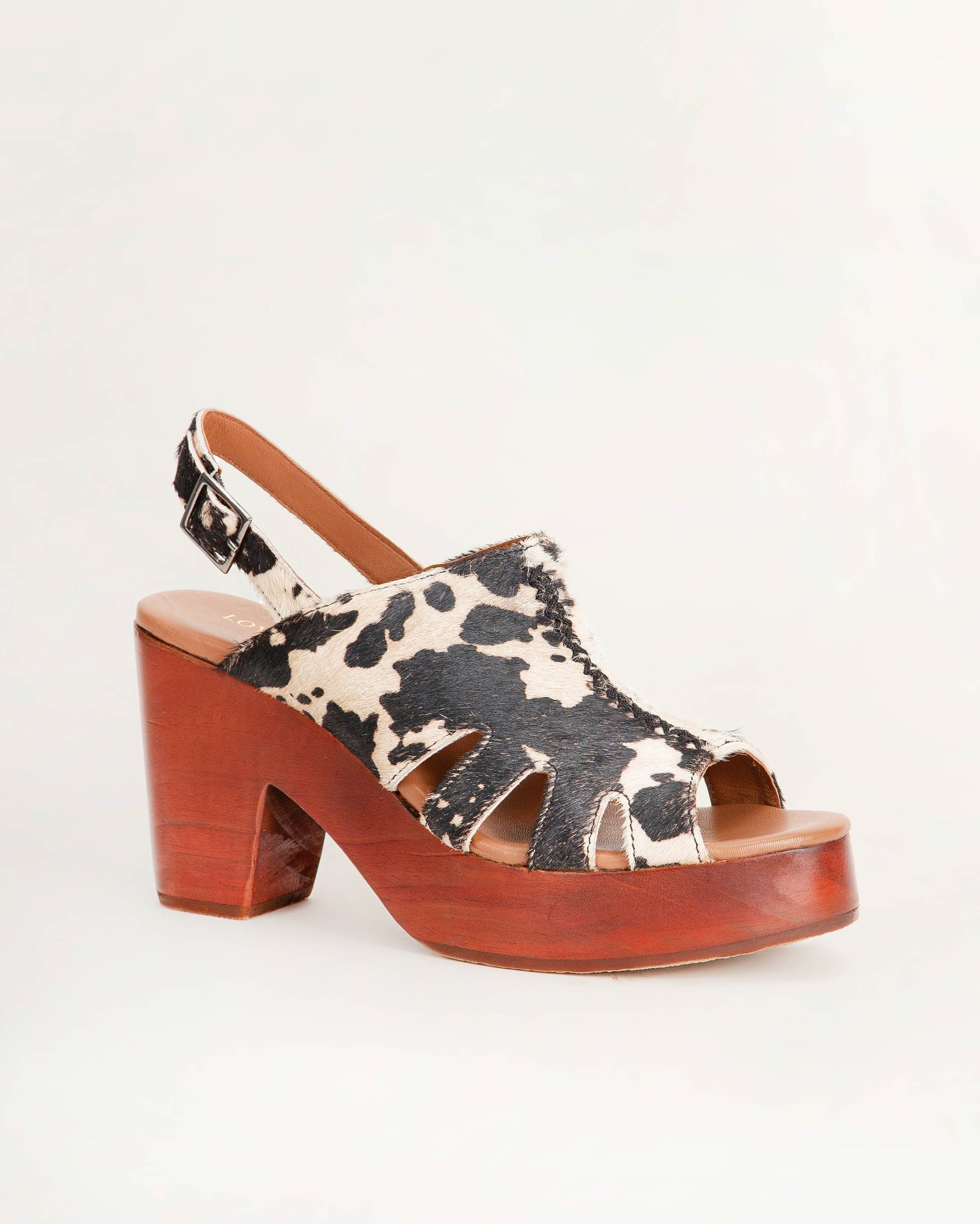Dana Sandals - Black And White Cowhide