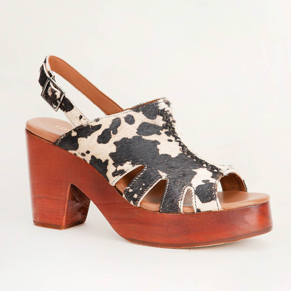 Dana Sandals - Black And White Cowhide