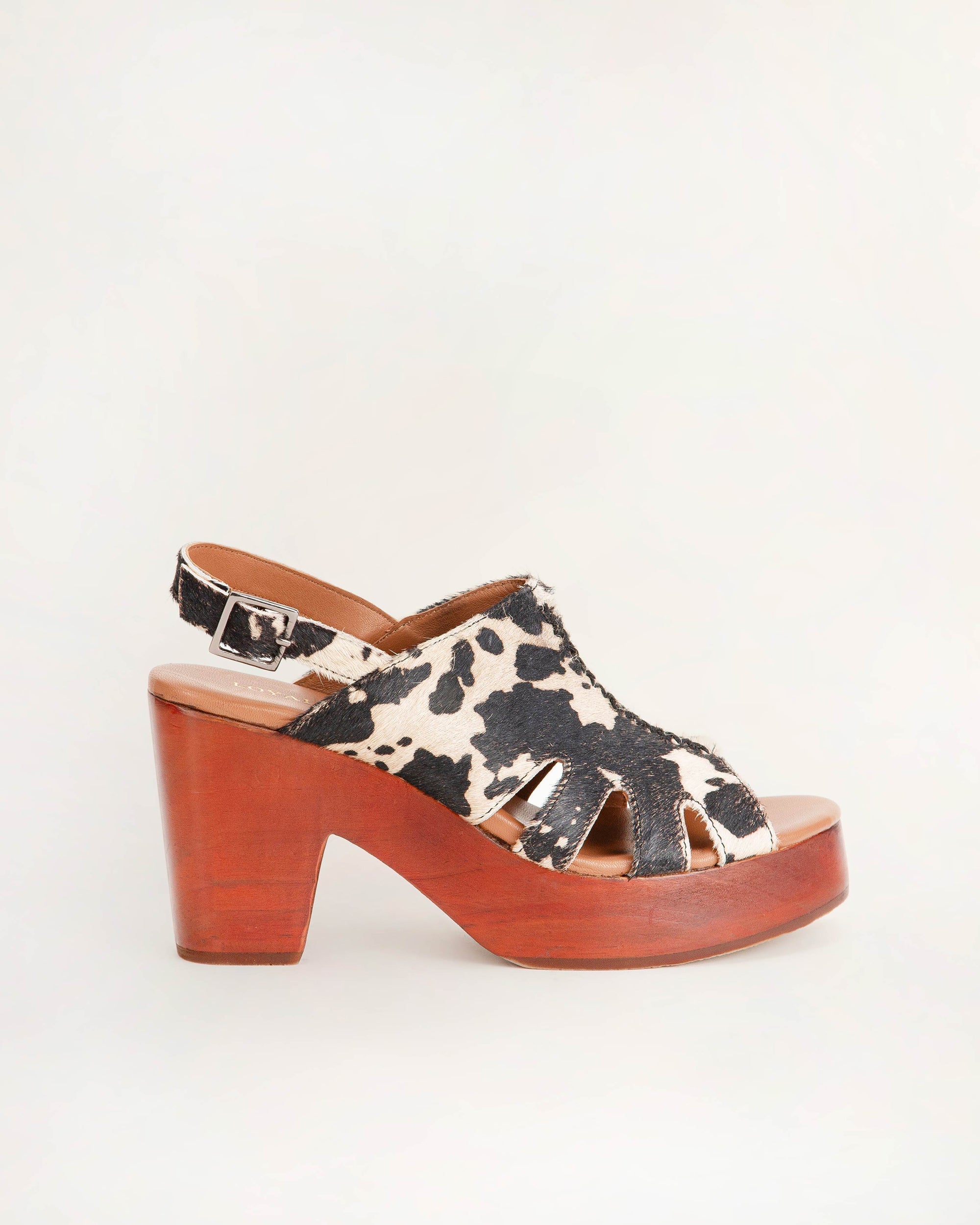 Dana Sandals - Black And White Cowhide