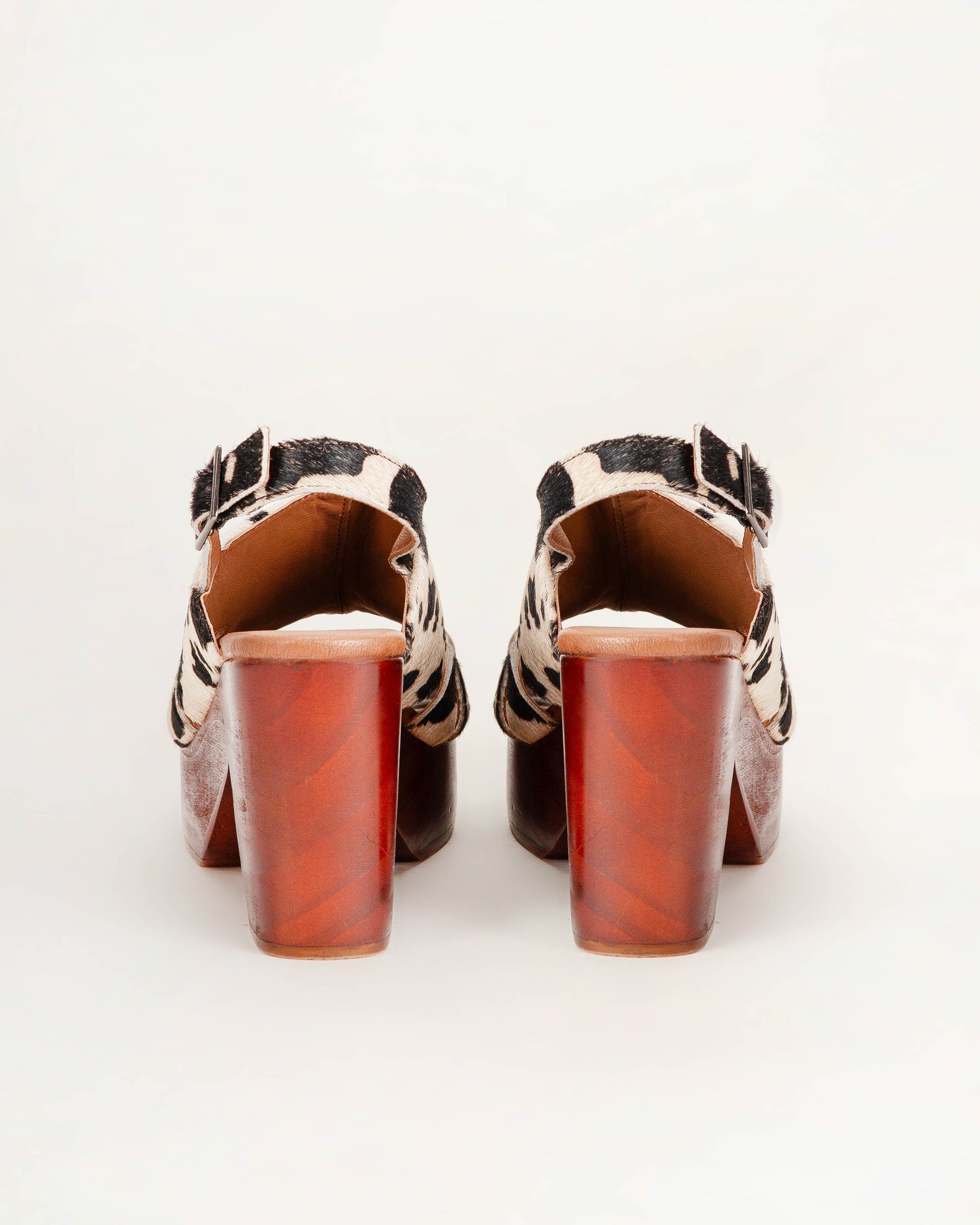 Dana Sandals - Black And White Cowhide