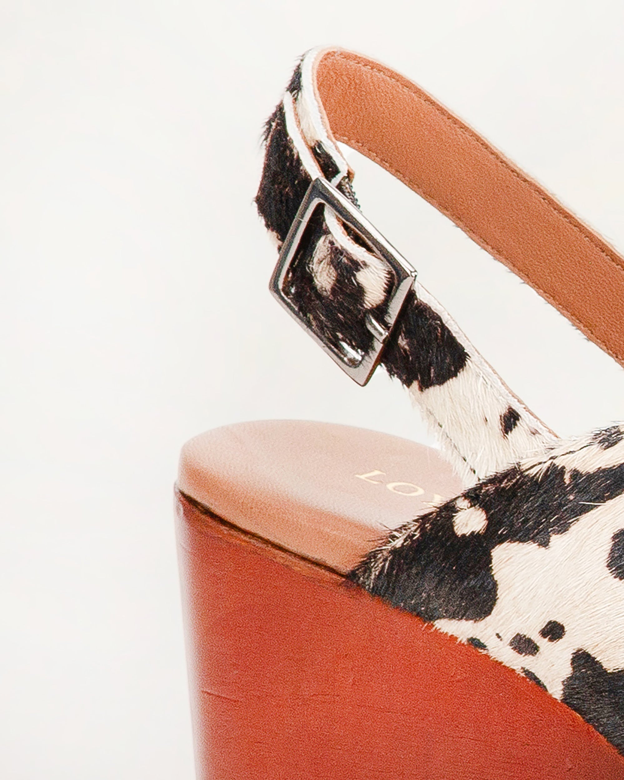 Dana Sandals - Black And White Cowhide