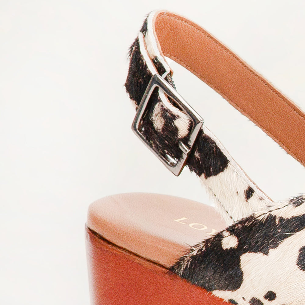 Dana Sandals - Black And White Cowhide