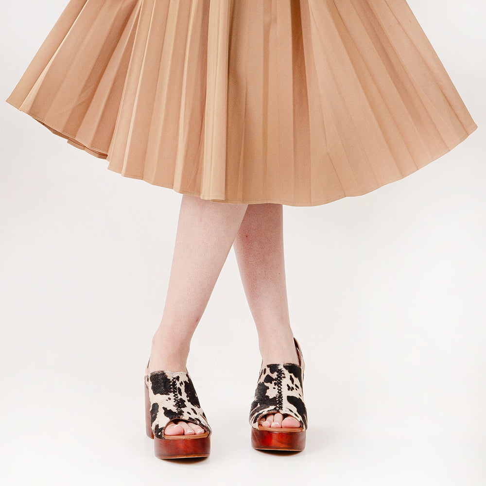 Dana Sandals - Black And White Cowhide