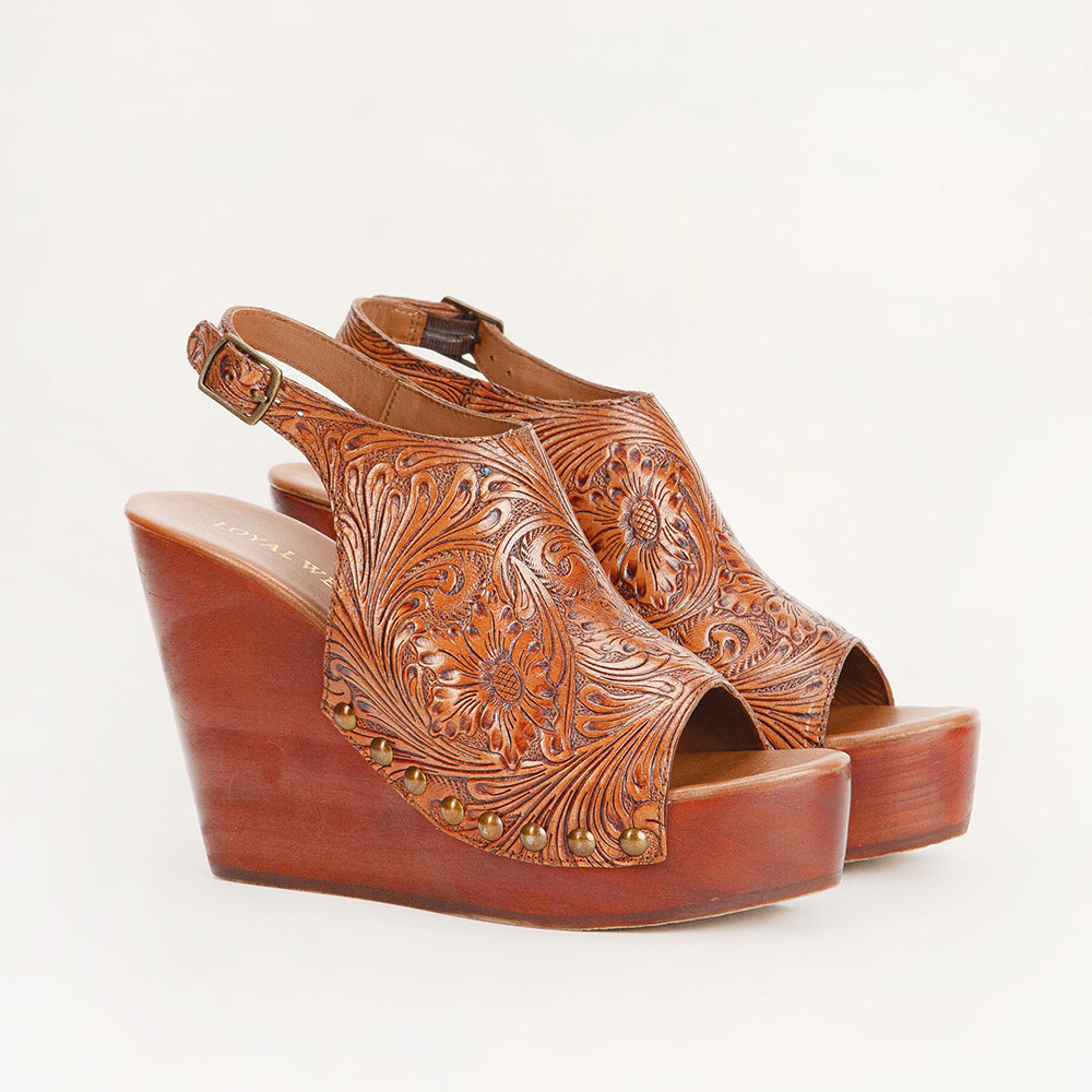 Amelia Sandals Handtooled Leather