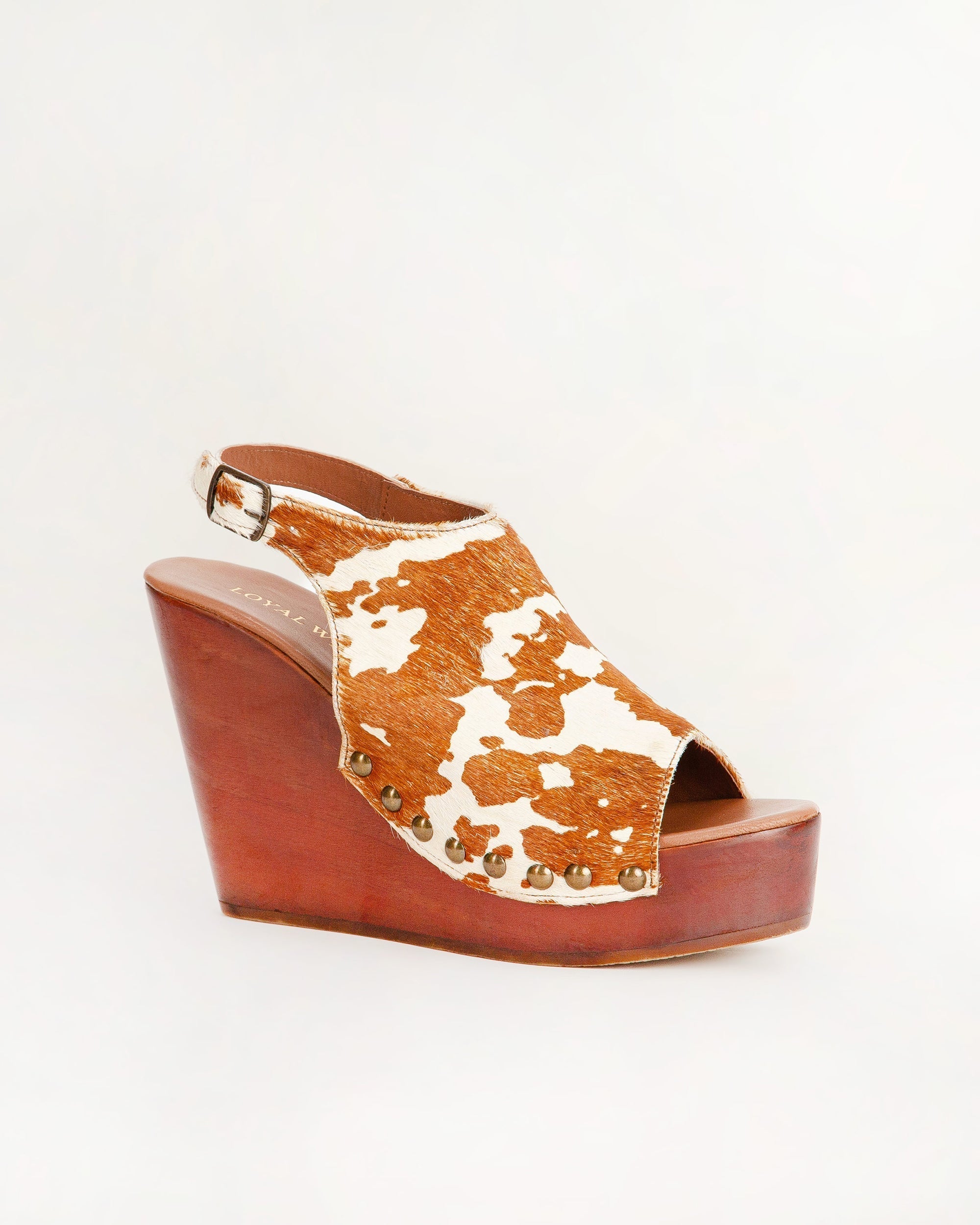 Amelia Sandals Brown And White Cowhide