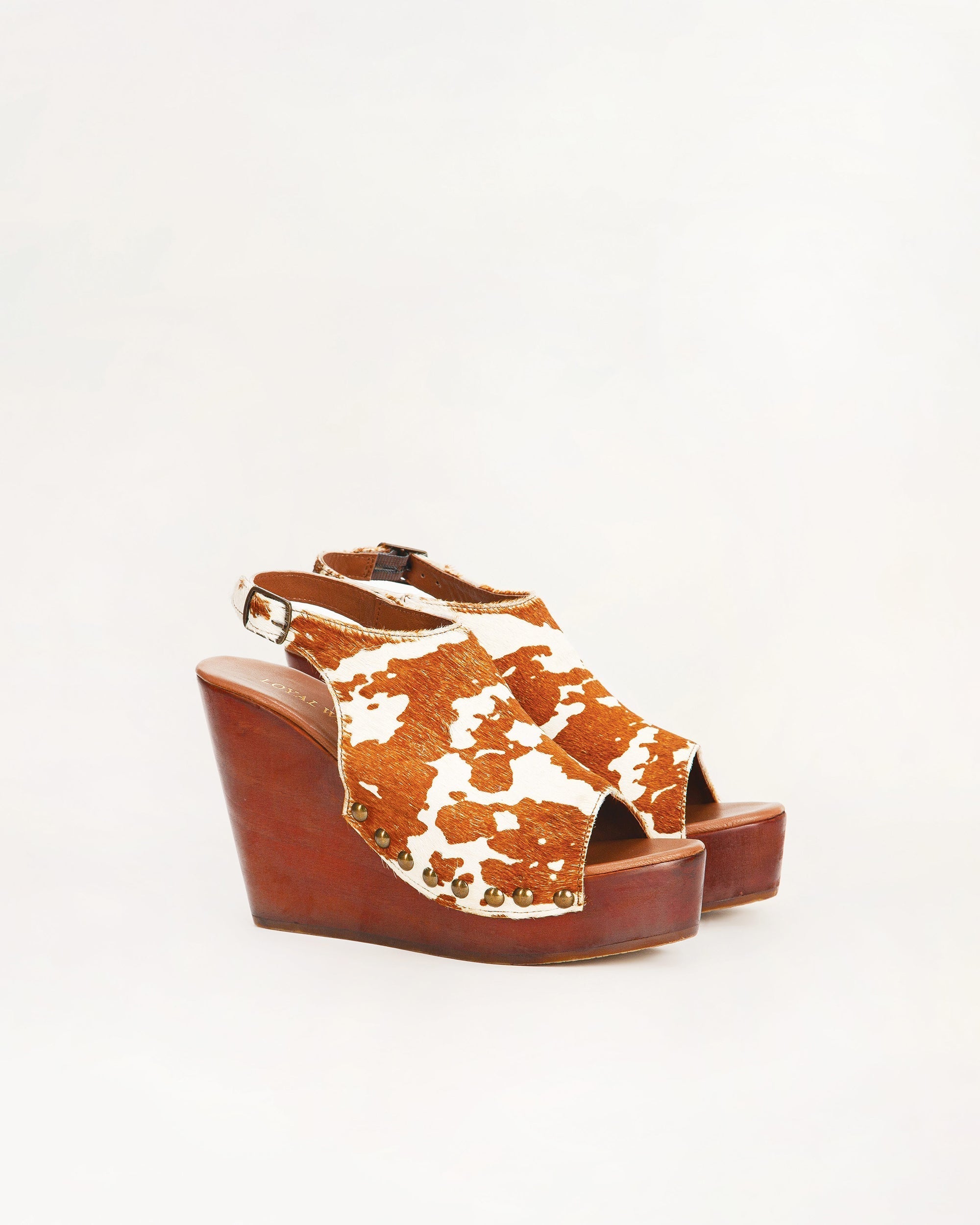 Amelia Sandals Brown And White Cowhide