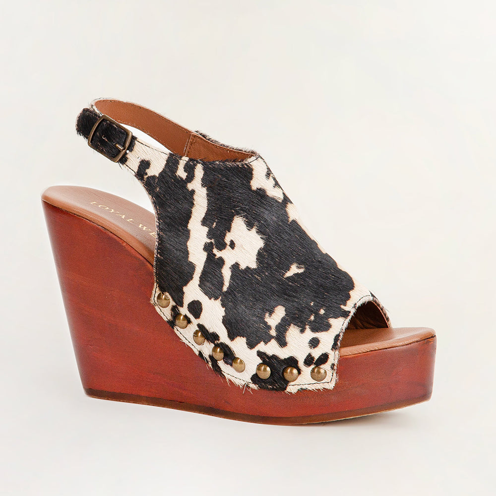 Amelia Sandals Black And White Cowhide