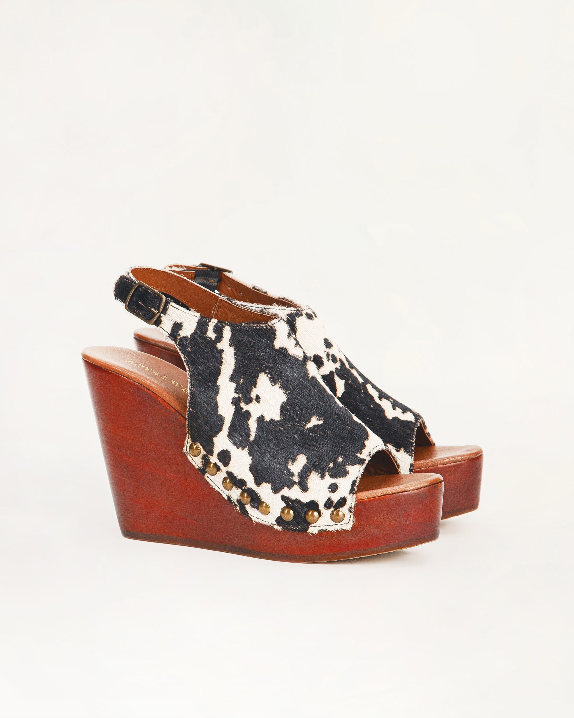 Amelia Sandals Black And White Cowhide
