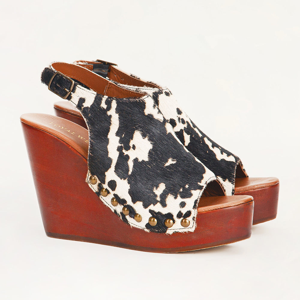 Amelia Sandals Black And White Cowhide