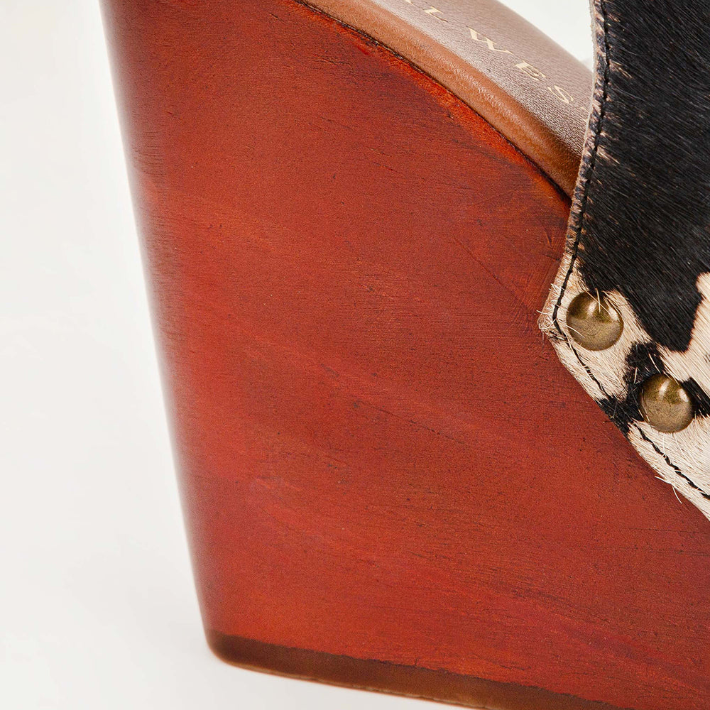 Amelia Sandals Black And White Cowhide