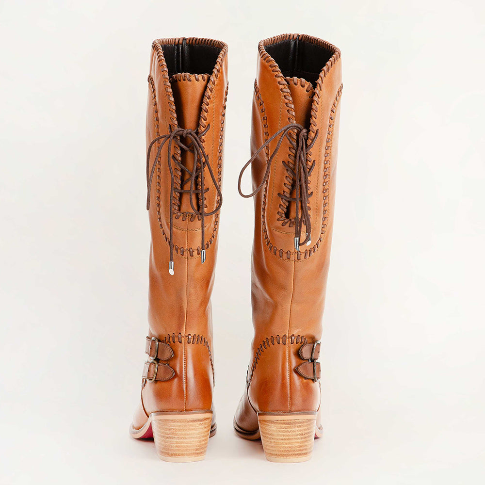 Dusty Trail High Boot In Calfskin