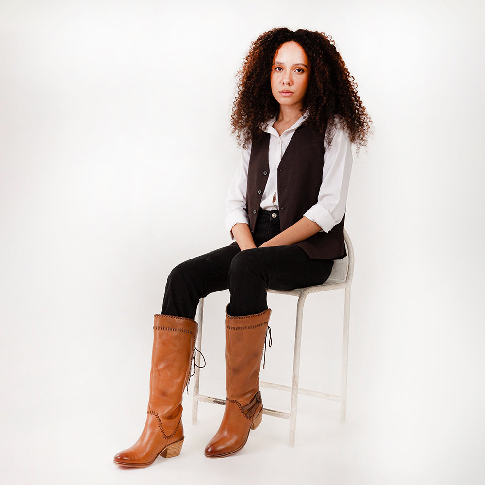 Dusty Trail High Boot In Calfskin