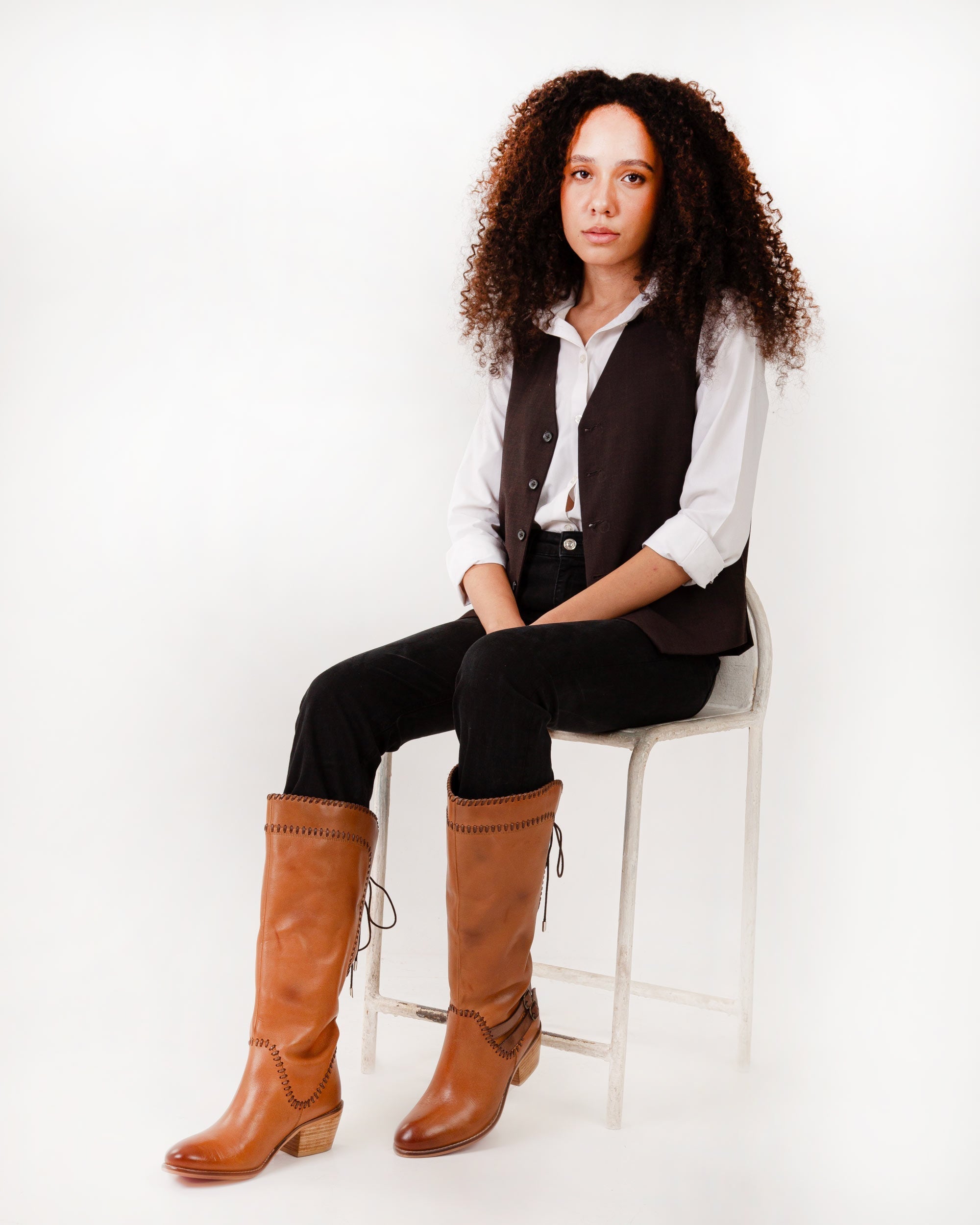 Dusty Trail High Boot In Calfskin