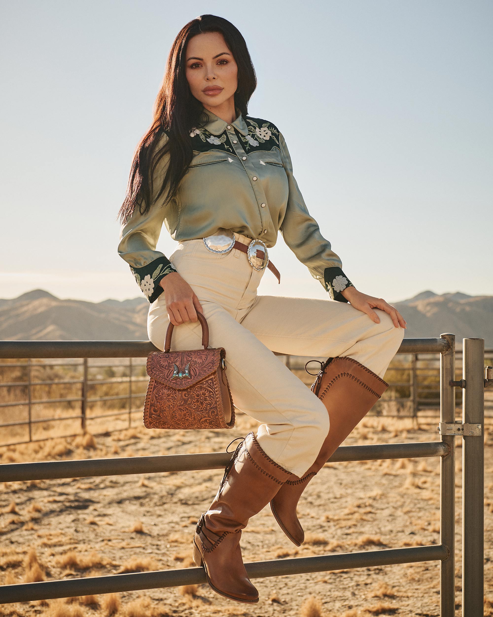 Dusty Trail High Boot In Calfskin
