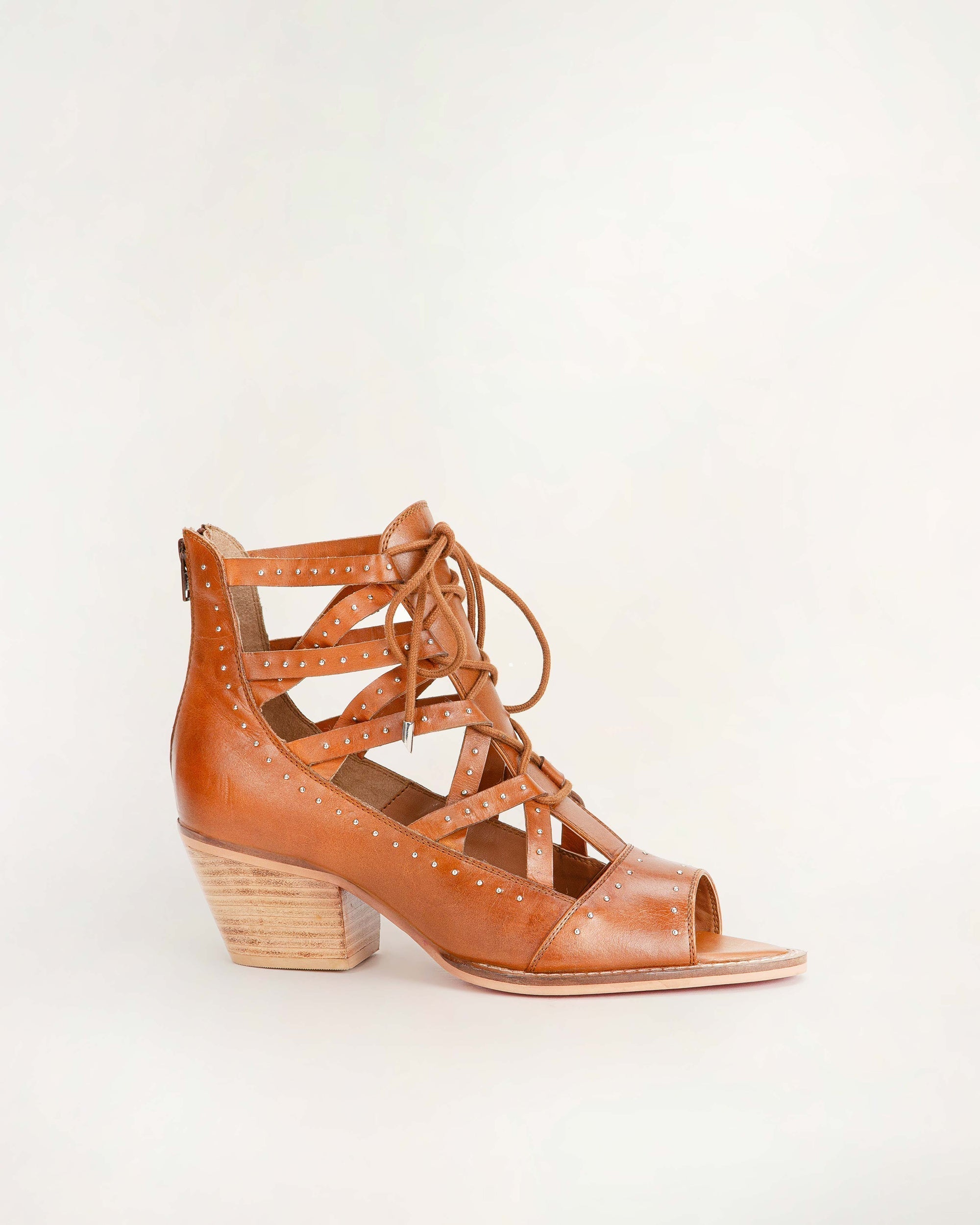 Lace Up Booties In Calfskin