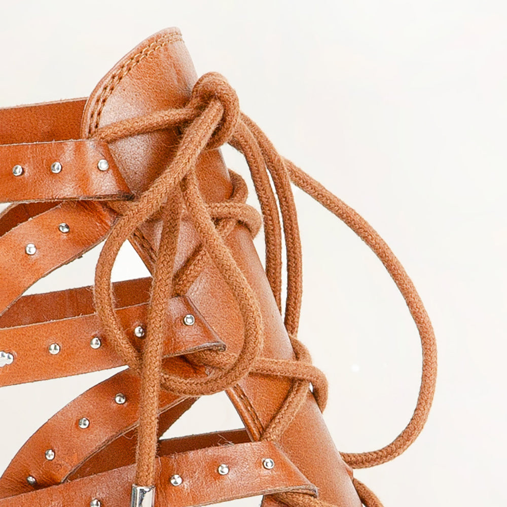 Lace Up Booties In Calfskin