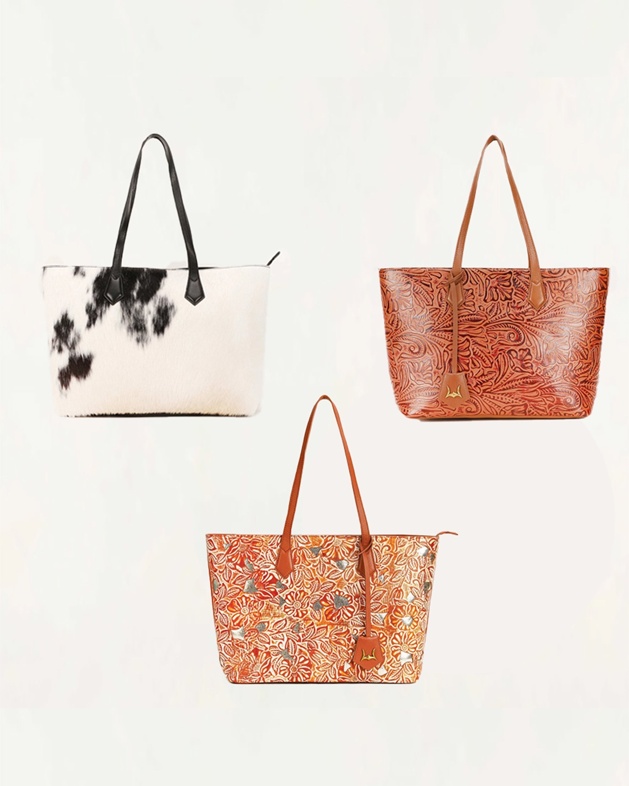 California Poppy Large Bag Brown Floral
