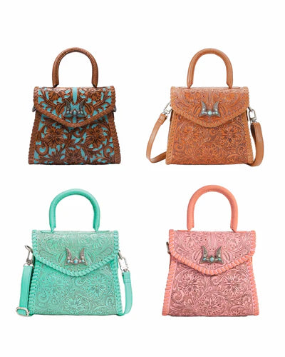 Leon Mini Handle Purse - Turquoise