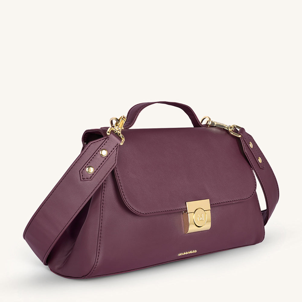 Mira & Moss Vivienne Classic Crossbody Bag - Plum