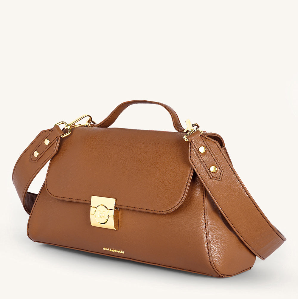 Mira & Moss Vivienne Classic Crossbody Bag - Tan