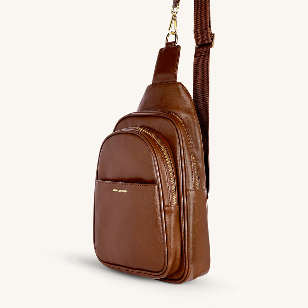 Mira & Moss Hayley Fanny Bag - Shiny Chocolate Brown