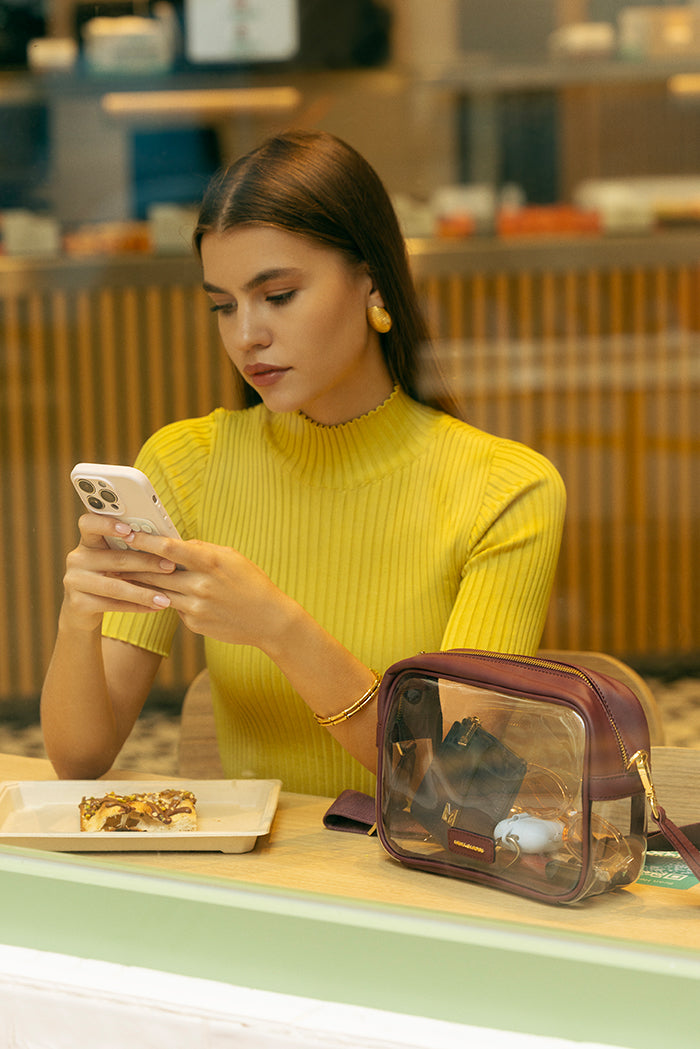 Mira & Moss Cleo Clear Bag - Plum