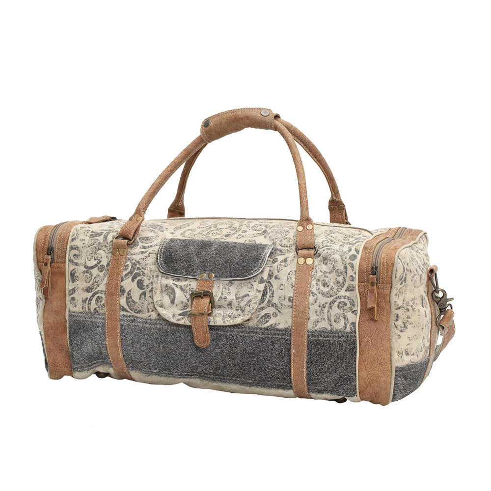 Floral Print & Hair-On Traveller Bag - Myra Bags