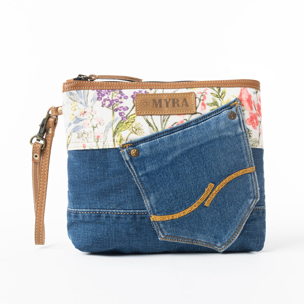 Dahlia Denim Clutch Bag