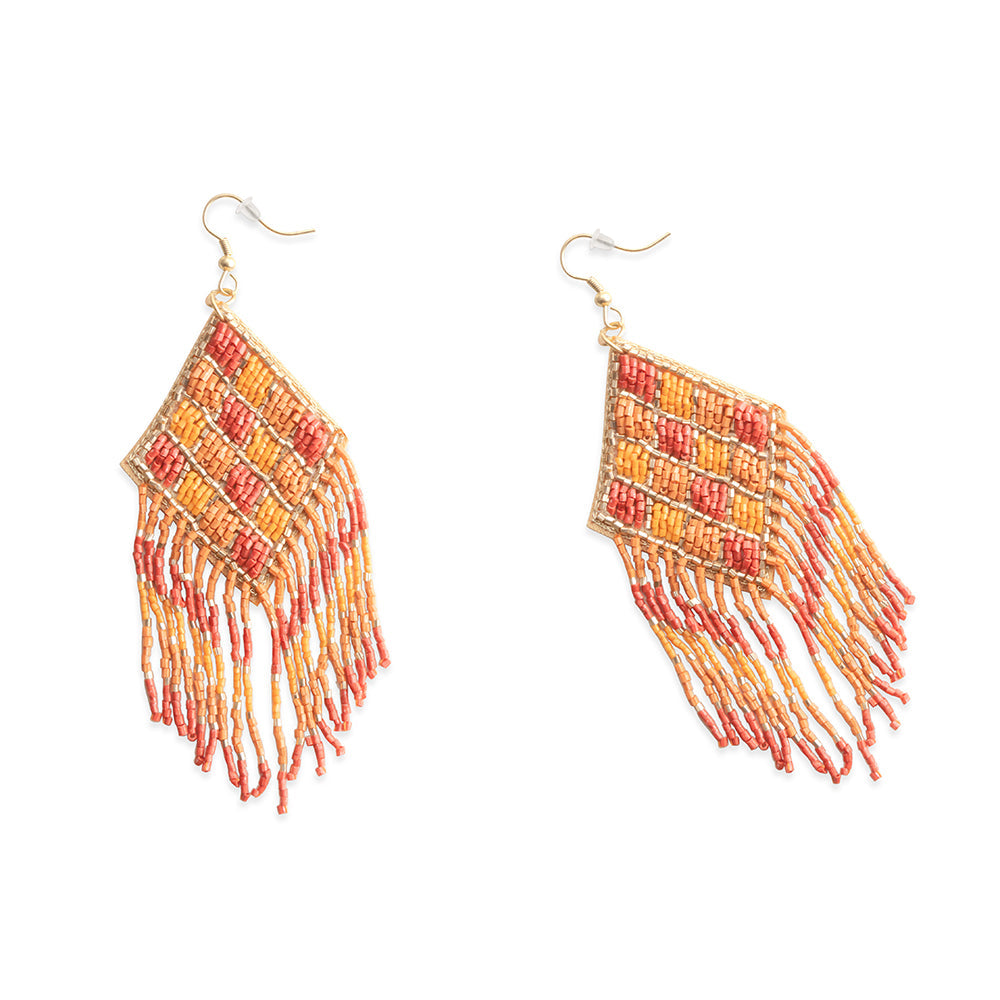 Shield in Flight Beaded Earrings