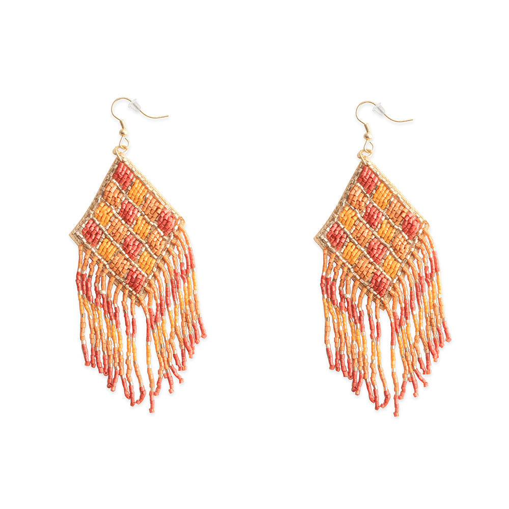Shield in Flight Beaded Earrings