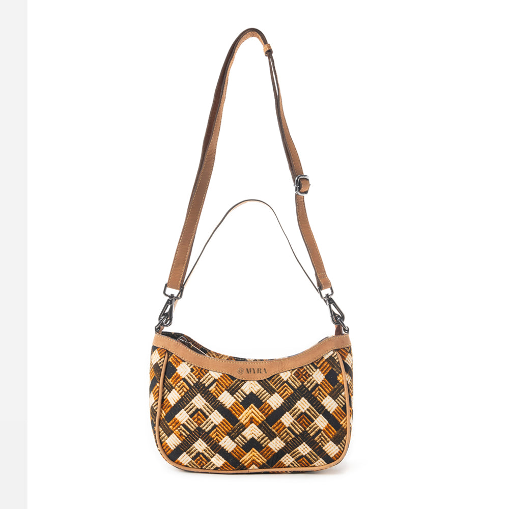 Harvest Chevron Crossbody Bag In Brown