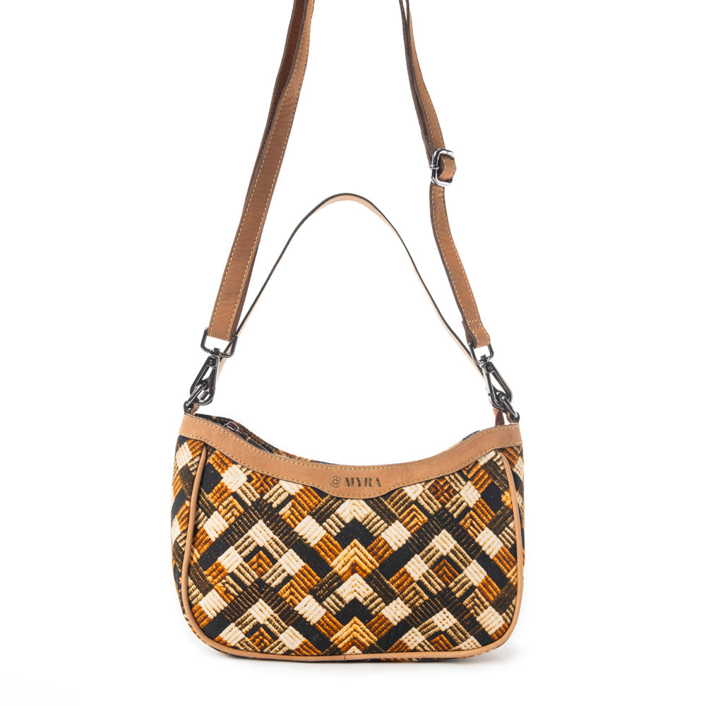Harvest Chevron Crossbody Bag In Brown