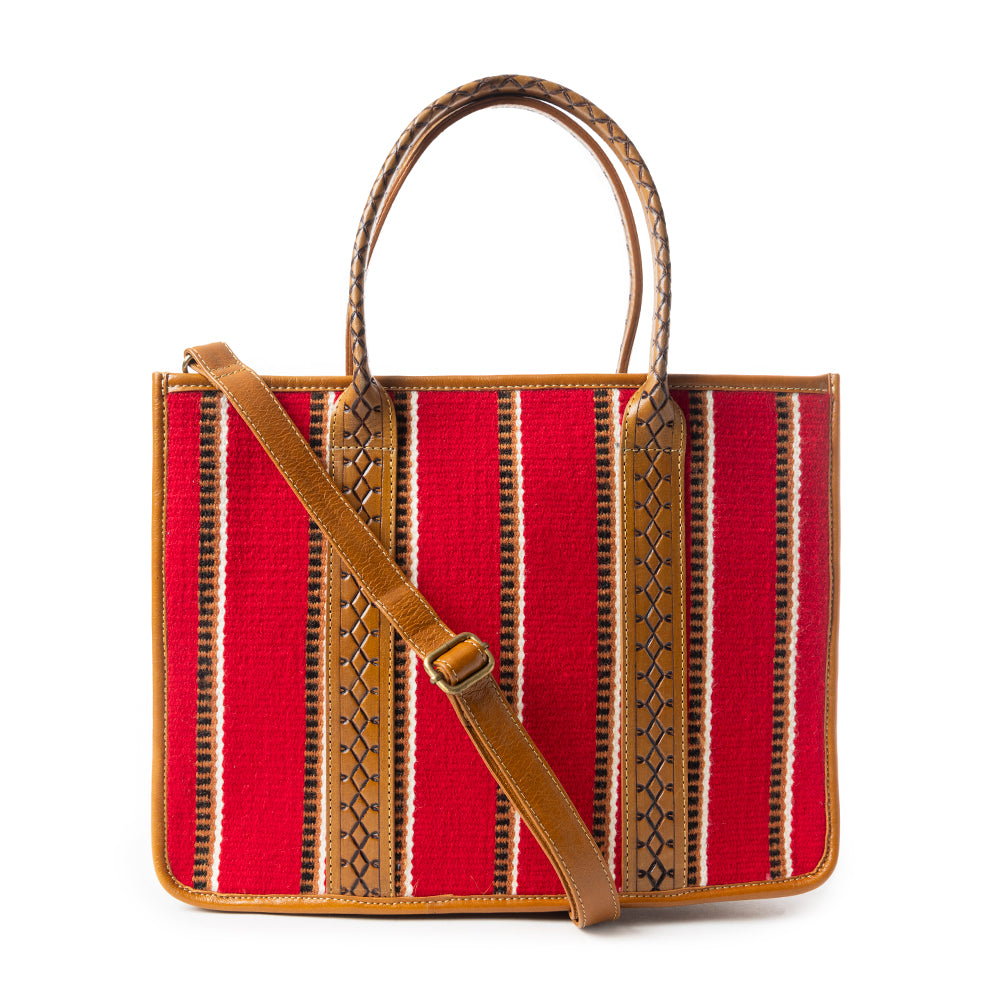 Coachroom Stripes Shoulder Bag  In Red