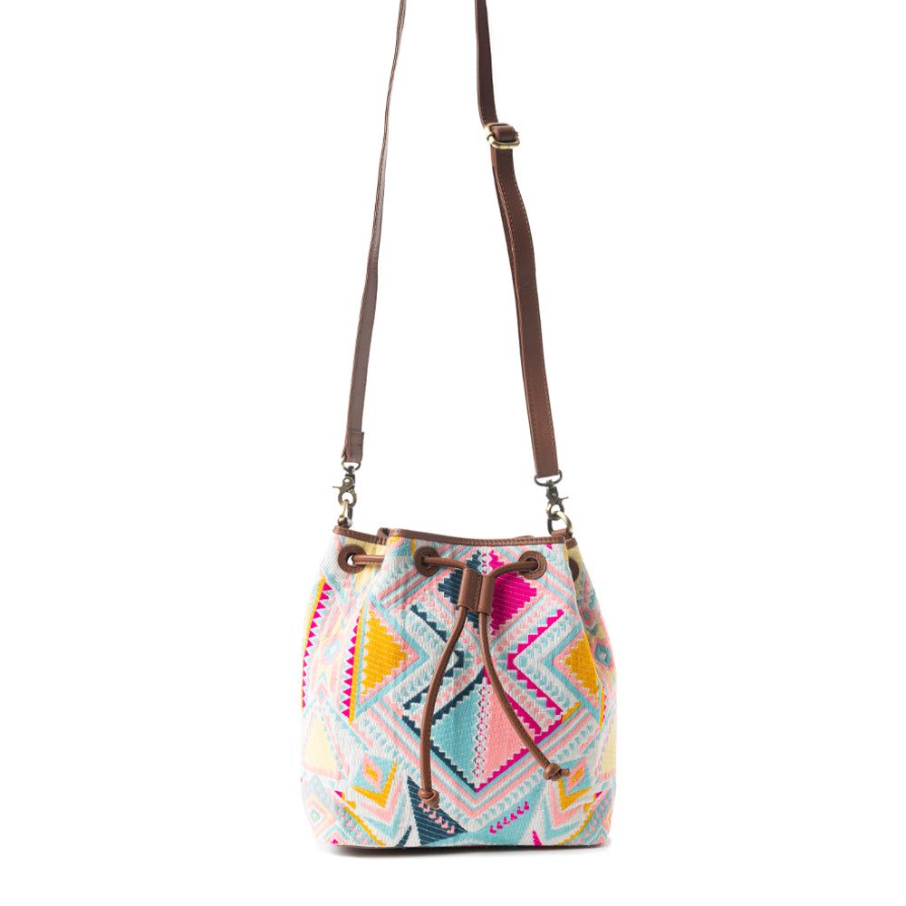 Pastel Desert Sunrise Bucket Bag In Pink