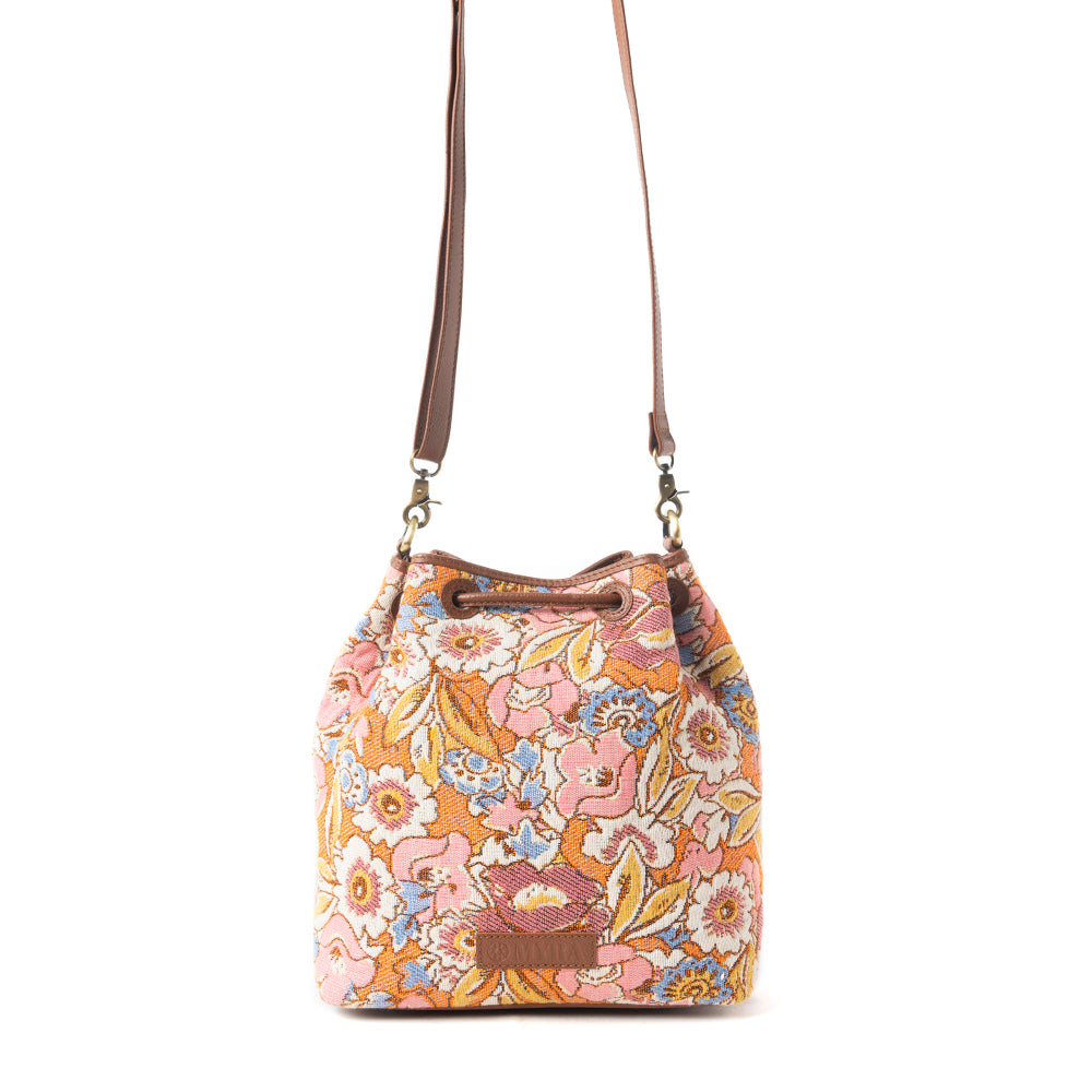 Pastel Desert Sunrise Bucket Bag In Brown