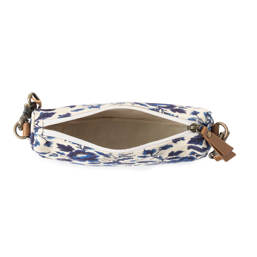 Cottage Rose Crossbody Bag In Blue