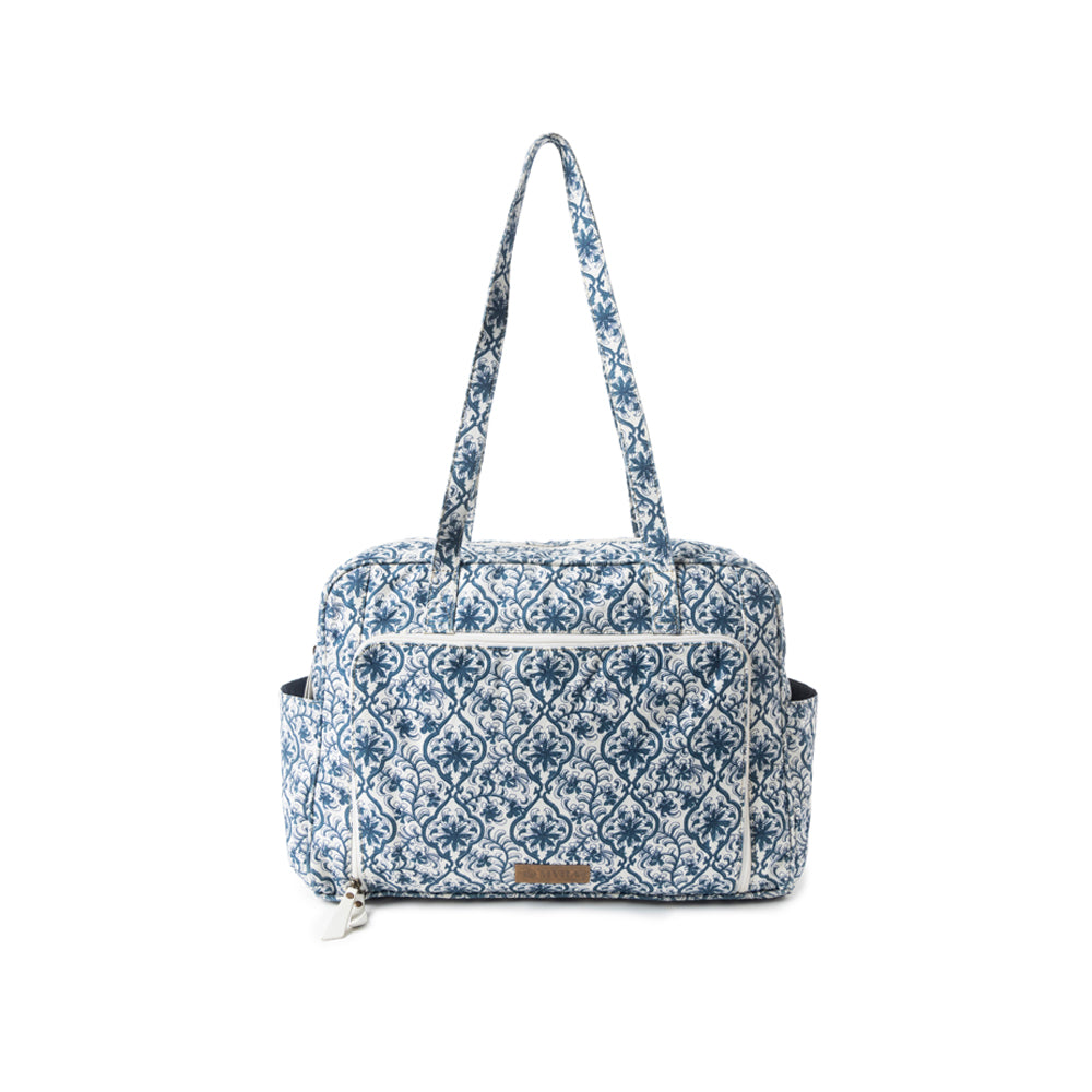 Royal Damask Diaper Bag In Blue