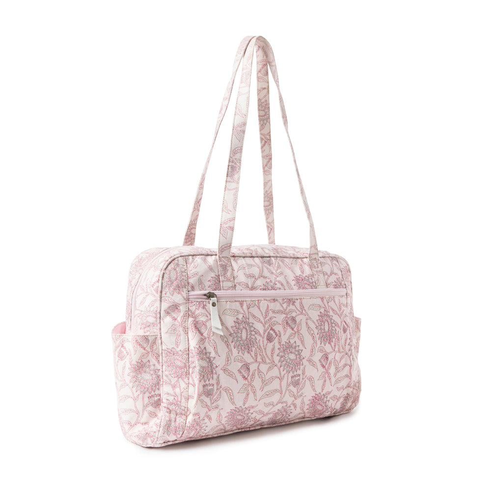 Royal Damask Diaper Bag In Pink