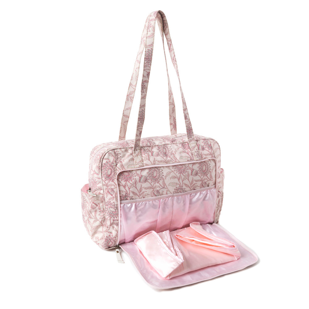 Royal Damask Diaper Bag In Pink