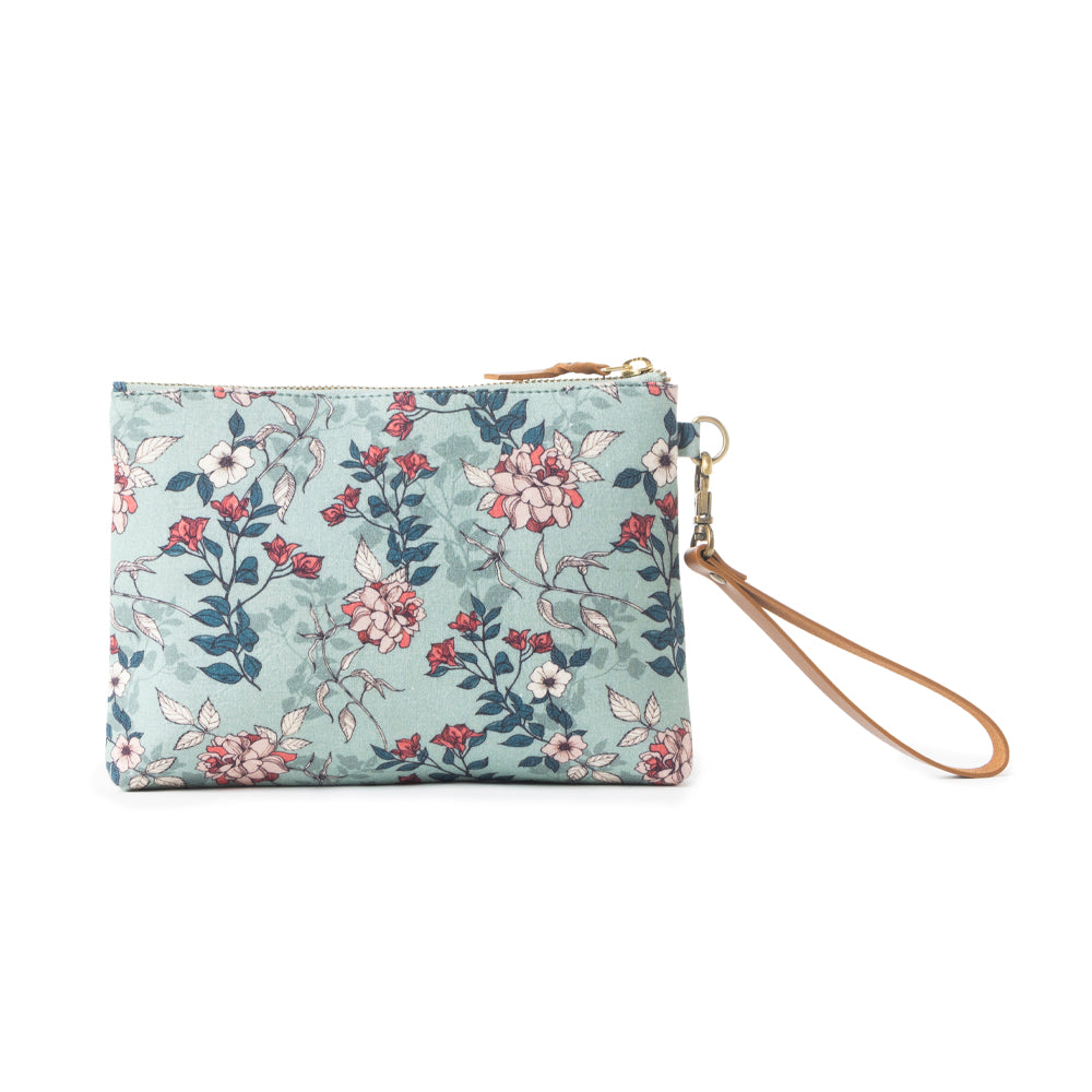 Peace & Serenity Blossoms Clutch Bag In Blue