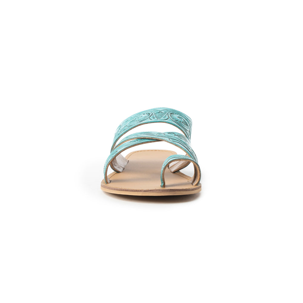 Delia Ridge Sandals In Turquoise