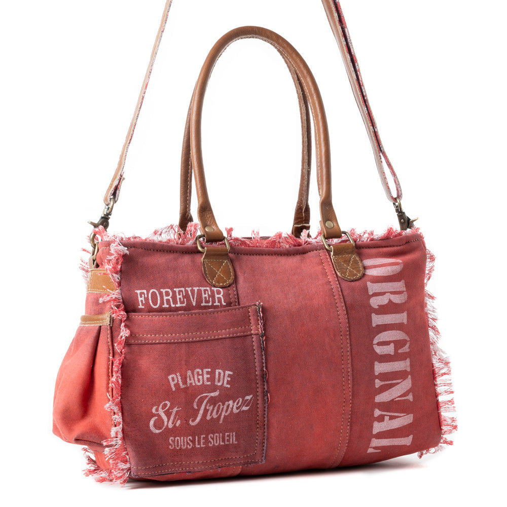 Coastal Steel Upcycled Tote in Red